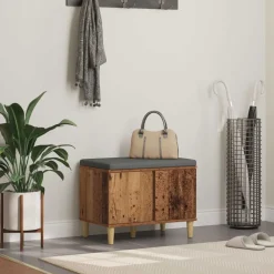 vidaXL Banc d'entrée avec coussin 60 x 38 x 46 cm