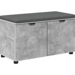 Bancs-vidaXL Banc d'entrée avec coussin 80 x 38 x 46 cm Gris béton