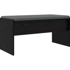 vidaXL Banc d'entrée avec coussin Chêne noir 83 x 38 x 40 cm