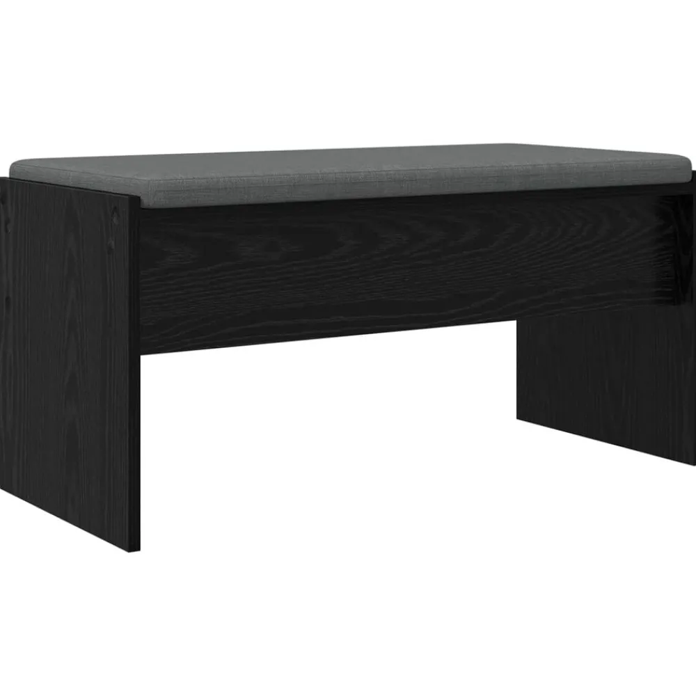 vidaXL Banc d'entrée avec coussin Chêne noir 83 x 38 x 40 cm