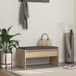 vidaXL Banc d'entrée avec coussin Chêne Sonoma 83 x 38 x 40 cm