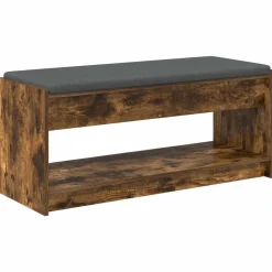 Bancs-vidaXL Banc d'entrée avec coussin Chêne Fumé 103 x 38 x 45 cm Chêne fumé