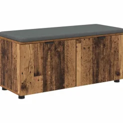 Bancs-vidaXL Banc d'entrée avec coussin 100 x 38 x 46 cm Bois ancien
