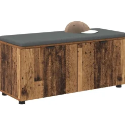 Bancs-vidaXL Banc d'entrée avec coussin 100 x 38 x 46 cm Bois ancien