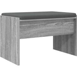 Bancs-vidaXL Banc d'entrée avec coussin Gris Sonoma 63 x 38 x 40 cm Sonoma gris