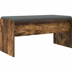 Bancs-vidaXL Banc d'entrée avec coussin Chêne fumé 83 x 38 x 40 cm Ch&ecirc;ne fumé