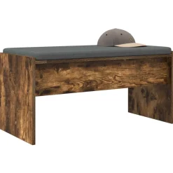 Bancs-vidaXL Banc d'entrée avec coussin Chêne fumé 83 x 38 x 40 cm Ch&ecirc;ne fumé