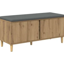 vidaXL Banc d'entrée avec coussin Chêne Artisanal 100 x 38 x 46 cm
