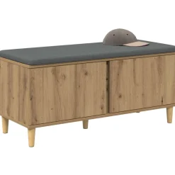 vidaXL Banc d'entrée avec coussin Chêne Artisanal 100 x 38 x 46 cm