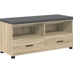 Bancs-vidaXL Banc d'entrée avec coussin Chêne Sonoma 100 x 38 x 46 cm Chêne sonoma