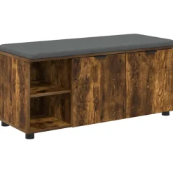 vidaXL Banc d'entrée avec coussin Chêne Fumé 100 x 38 x 46 cm