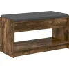 vidaXL Banc d'entrée avec coussin Chêne Fumé 83 x 38 x 45 cm