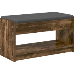 vidaXL Banc d'entrée avec coussin Chêne Fumé 83 x 38 x 45 cm