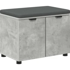 Bancs-vidaXL Banc d'entrée avec coussin 60 x 38 x 46 cm Gris béton