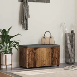 vidaXL Banc d'entrée avec coussin 80 x 38 x 46 cm