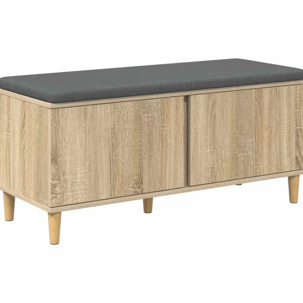 vidaXL Banc d'entrée avec coussin Chêne Sonoma 100 x 38 x 46 cm