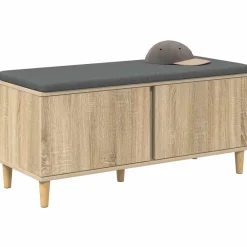 vidaXL Banc d'entrée avec coussin Chêne Sonoma 100 x 38 x 46 cm