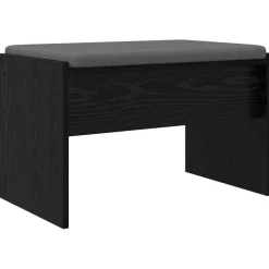 Bancs-vidaXL Banc d'entrée avec coussin Chêne noir 63 x 38 x 40 cm Chêne noir