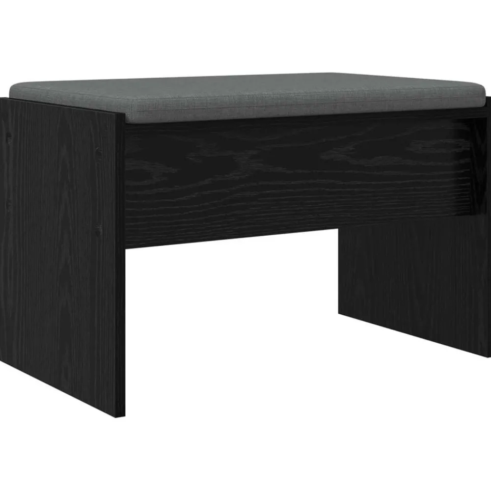 Bancs-vidaXL Banc d'entrée avec coussin Chêne noir 63 x 38 x 40 cm Chêne noir
