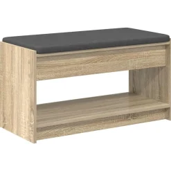 Bancs-vidaXL Banc d'entrée avec coussin Chêne Sonoma 83 x 38 x 45 cm