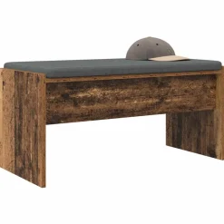 Bancs-vidaXL Banc d'entrée avec coussin 83 x 38 x 40 cm Bois ancien