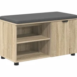 Bancs-vidaXL Banc d'entrée avec coussin Chêne Sonoma 80 x 38 x 46 cm Chêne sonoma
