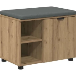 vidaXL Banc d'entrée avec coussin Chêne Artisanal 60 x 38 x 46 cm