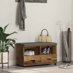 vidaXL Banc d'entrée avec coussin 80 x 38 x 46 cm