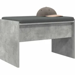 Bancs-vidaXL Banc d'entrée avec coussin 63 x 38 x 40 cm Gris béton