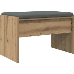 Bancs-vidaXL Banc d'entrée avec coussin Chêne artisanal 63 x 38 x 40 cm ch&ecirc;ne artisanal