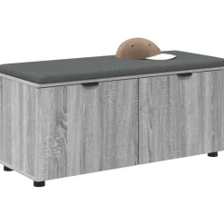 vidaXL Banc d'entrée avec coussin Gris Sonoma 100 x 38 x 46 cm