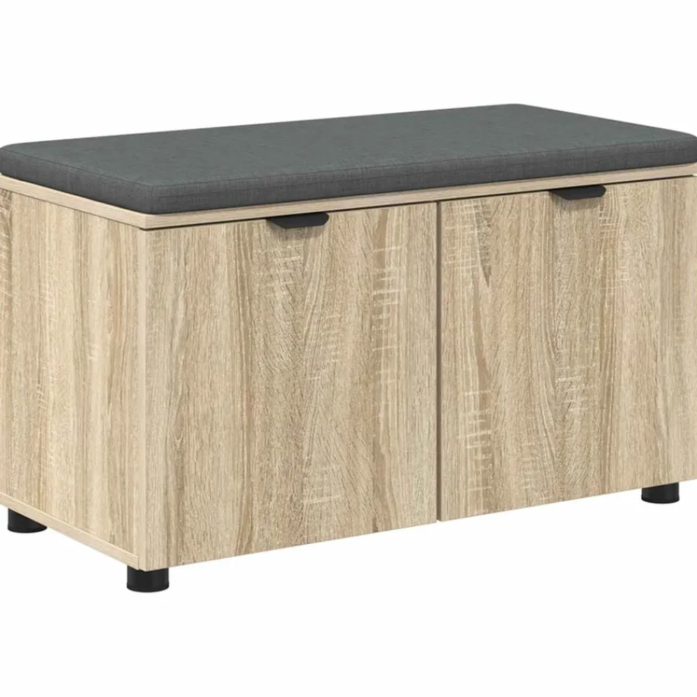 vidaXL Banc d'entrée avec coussin Chêne Sonoma 80 x 38 x 46 cm