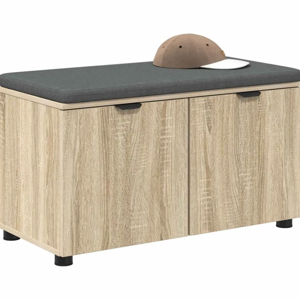 vidaXL Banc d'entrée avec coussin Chêne Sonoma 80 x 38 x 46 cm