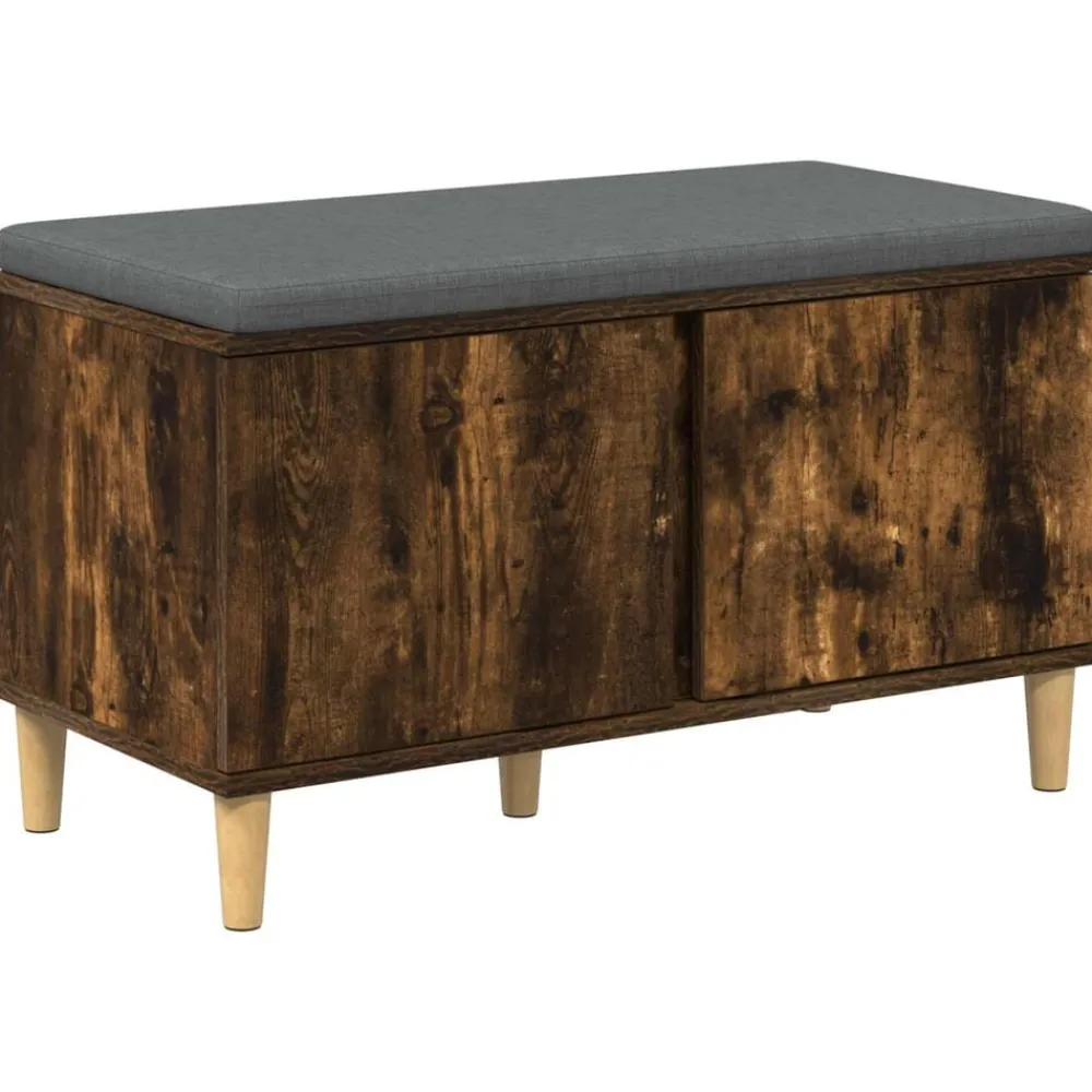 vidaXL Banc d'entrée avec coussin Chêne Fumé 80 x 38 x 46 cm