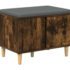 Bancs-vidaXL Banc d'entrée avec coussin Chêne Fumé 60 x 38 x 46 cm Chêne fumé