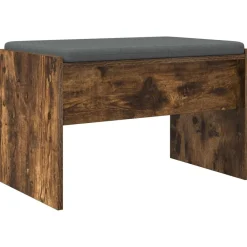 Bancs-vidaXL Banc d'entrée avec coussin Chêne fumé 63 x 38 x 40 cm Chêne fumé