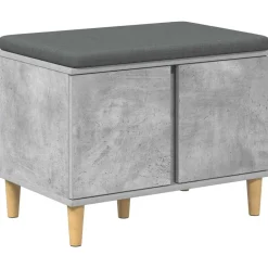 Bancs-vidaXL Banc d'entrée avec coussin 60 x 38 x 46 cm Gris béton