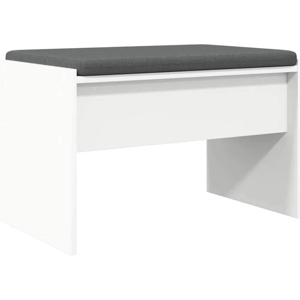 Bancs-vidaXL Banc d'entrée avec coussin 63 x 38 x 40 cm Blanc