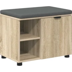 vidaXL Banc d'entrée avec coussin Chêne Sonoma 60 x 38 x 46 cm