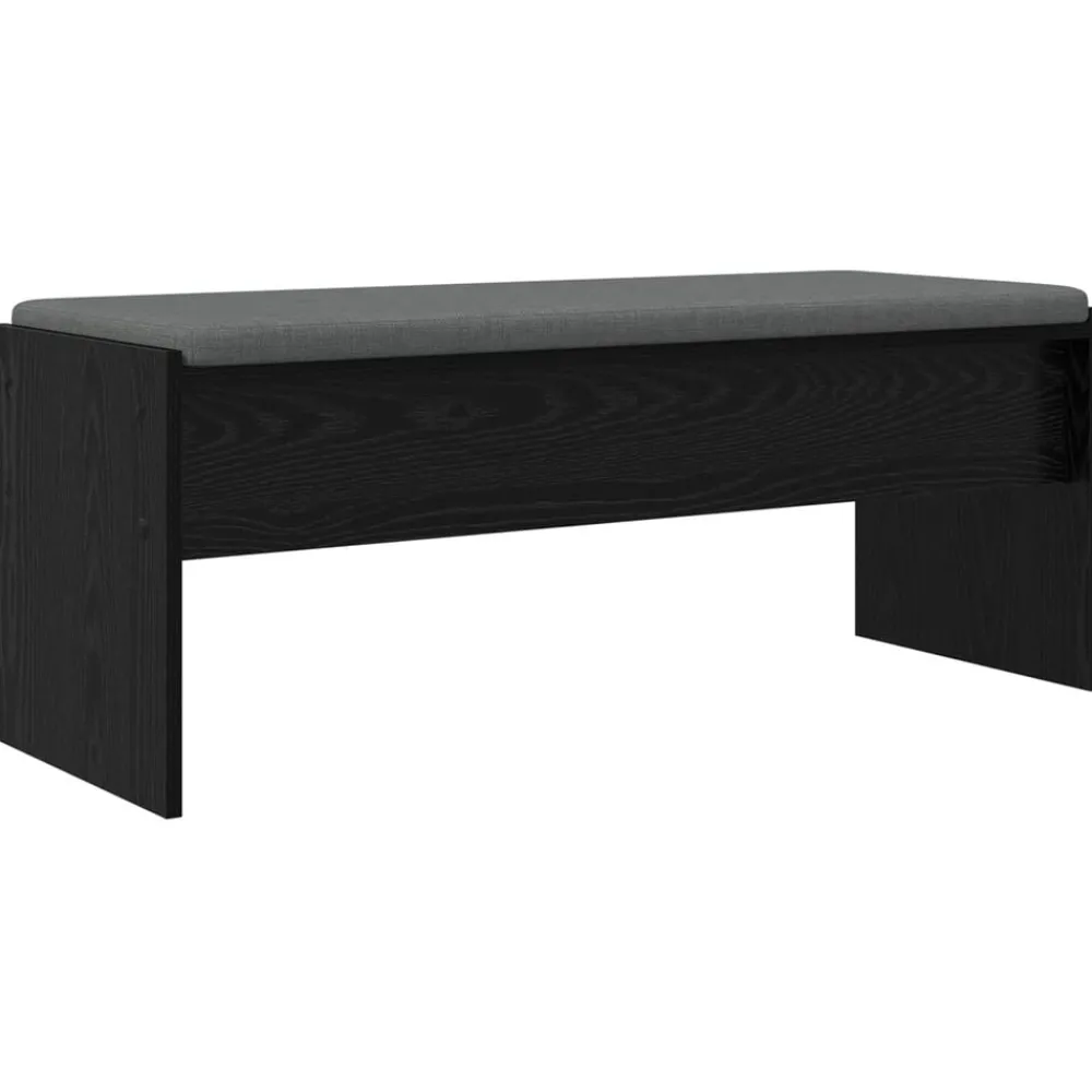 vidaXL Banc d'entrée avec coussin Chêne noir 103 x 38 x 40 cm
