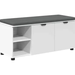 vidaXL Banc d'entrée 100 x 38 x 46 cm Bois Ingénierie et Tissu