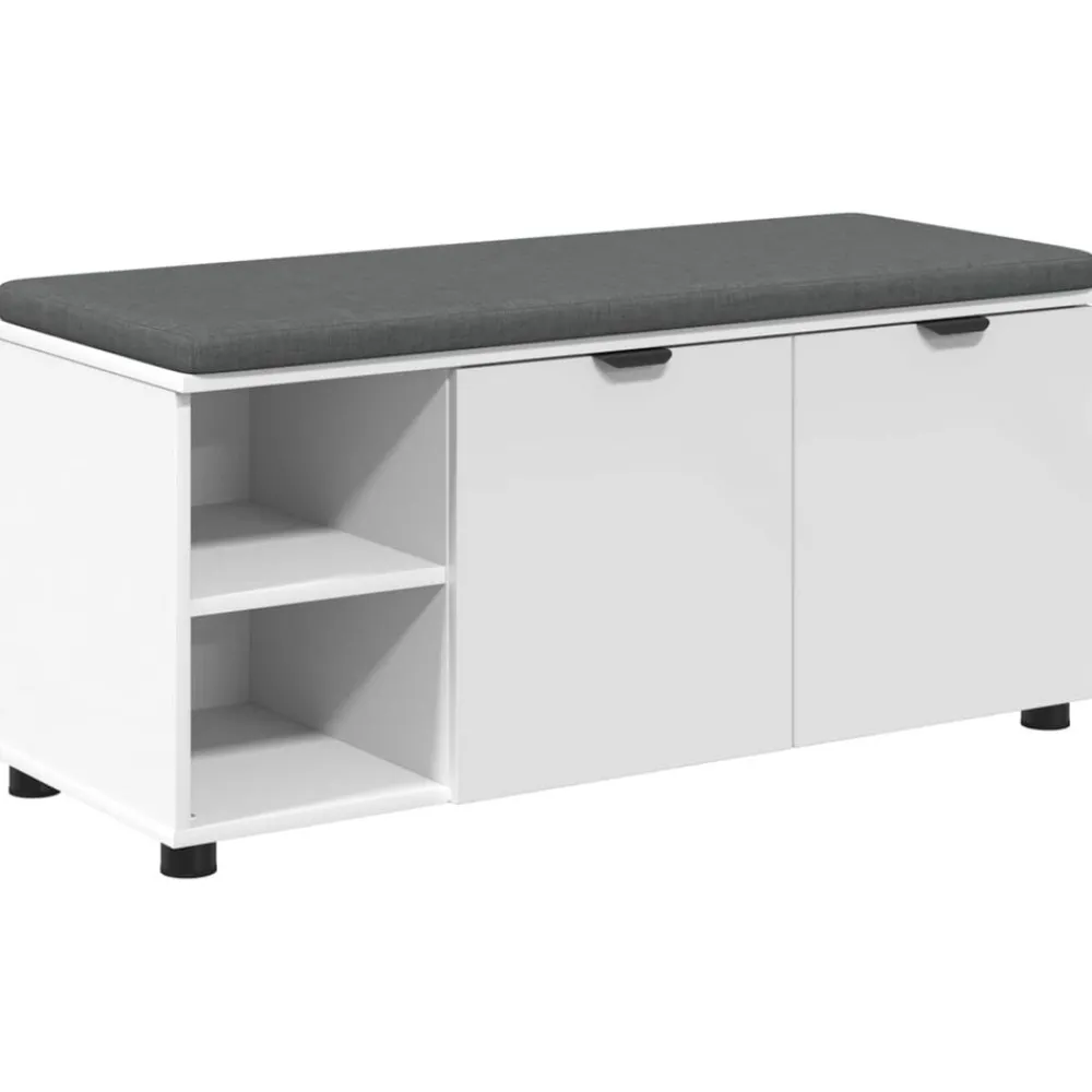 vidaXL Banc d'entrée 100 x 38 x 46 cm Bois Ingénierie et Tissu