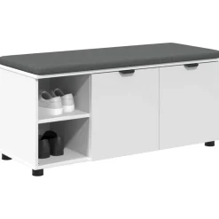 vidaXL Banc d'entrée 100 x 38 x 46 cm Bois Ingénierie et Tissu
