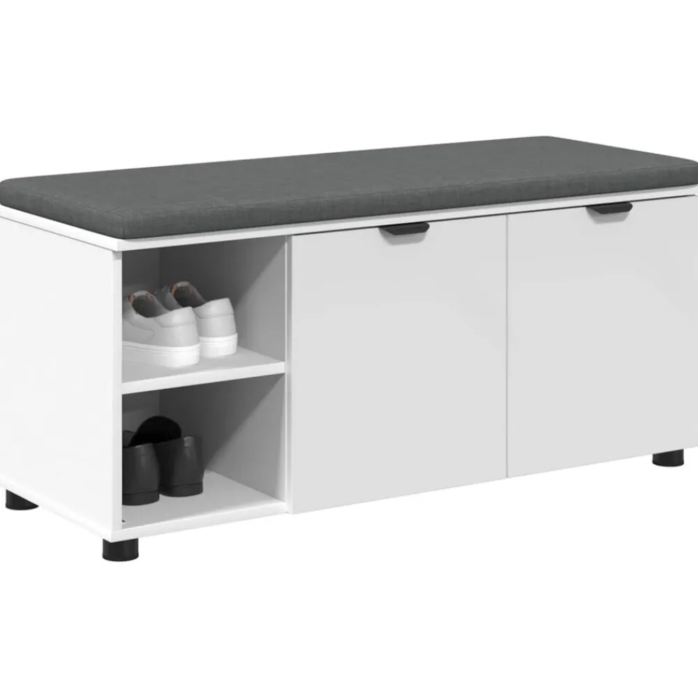 vidaXL Banc d'entrée 100 x 38 x 46 cm Bois Ingénierie et Tissu