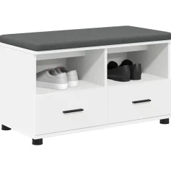 vidaXL Banc d'entrée 80 x 38 x 46 cm Bois Ingénierie et Tissu