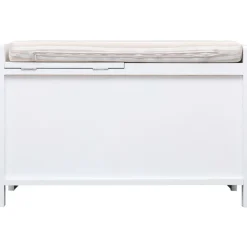 Bancs-vidaXL Banc d'entrée Blanc 70 x 33,5 x 45 cm Bois de Paulownia