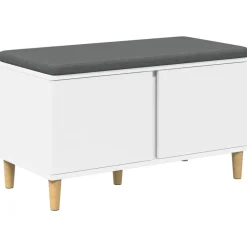 vidaXL Banc d'entrée 80 x 38 x 46 cm Bois Ingénierie et Tissu
