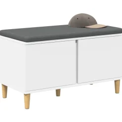 vidaXL Banc d'entrée 80 x 38 x 46 cm Bois Ingénierie et Tissu