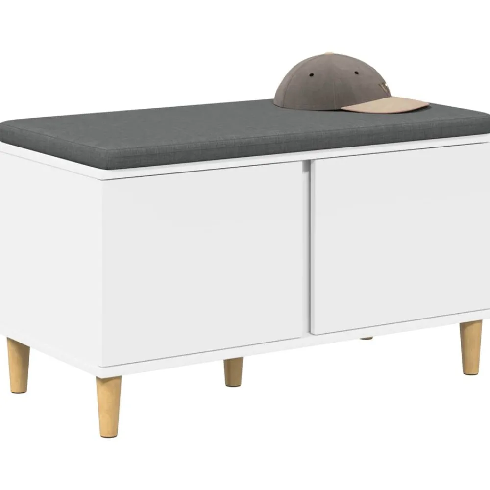 vidaXL Banc d'entrée 80 x 38 x 46 cm Bois Ingénierie et Tissu