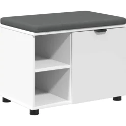 vidaXL Banc d'entrée 60 x 38 x 46 cm Bois Ingénierie et Tissu